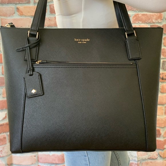 Kate spade LARGE Cameron pocket tote BLACK bag - Picture 7 of 8